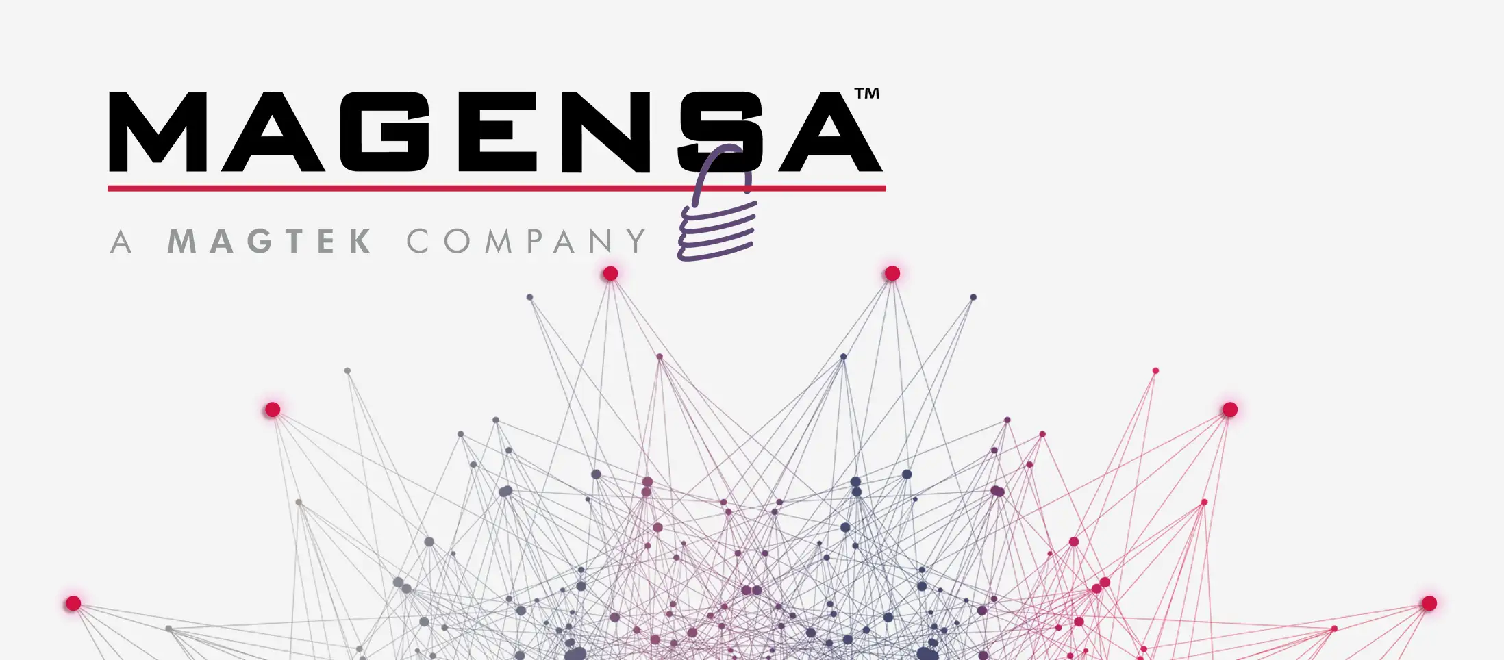an Image of text which reads Magensa A MagTek Company and underneath the text is a bunch of lines connected by dots